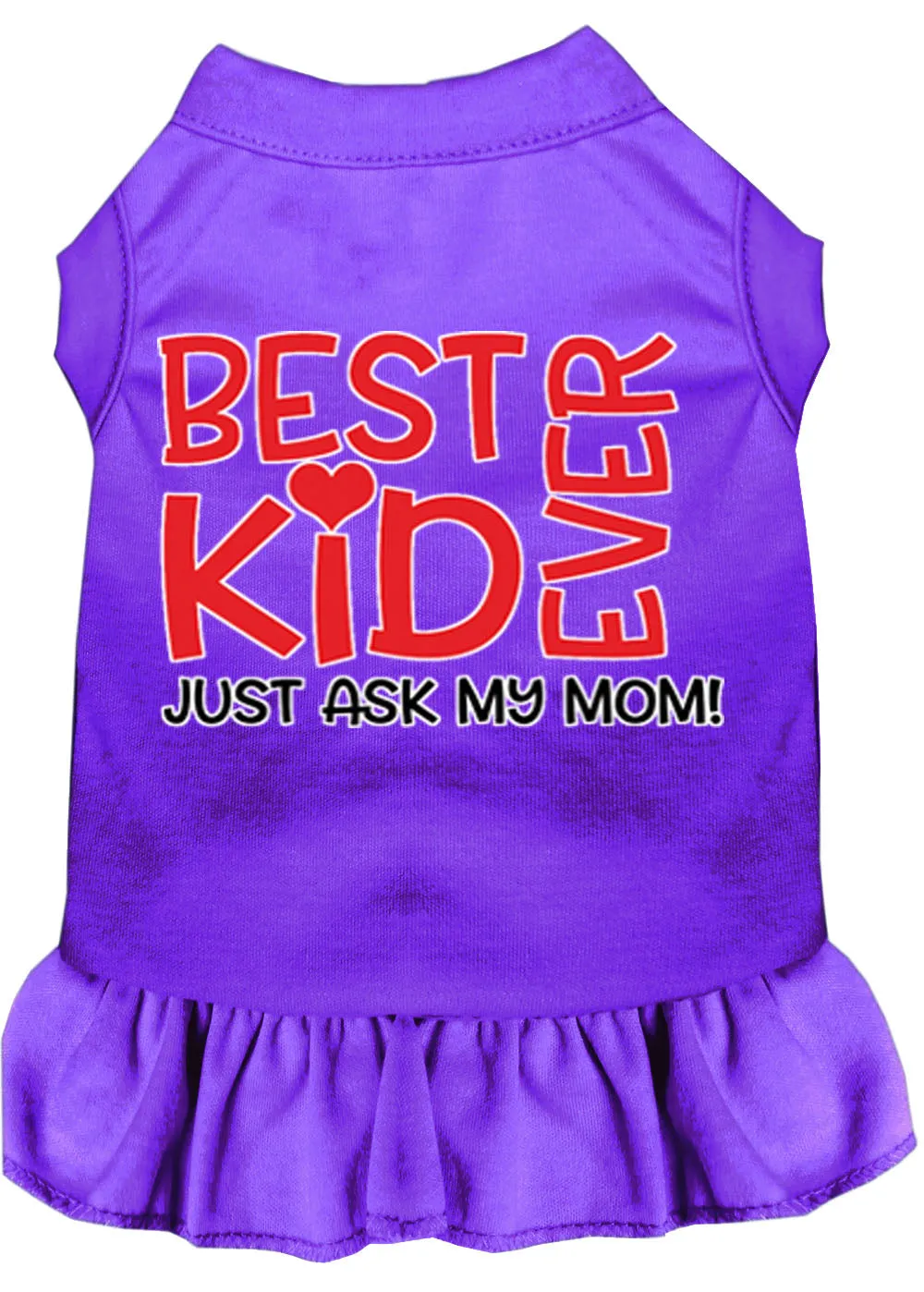 Ask My Mom Screen Print Dog Dress Purple Xs (8)