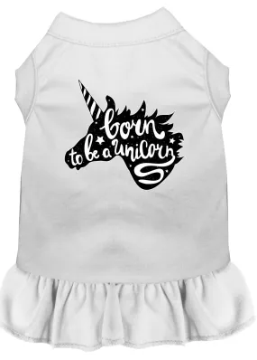 Born To Be A Unicorn Screen Print Dog Dress White Sm (10)
