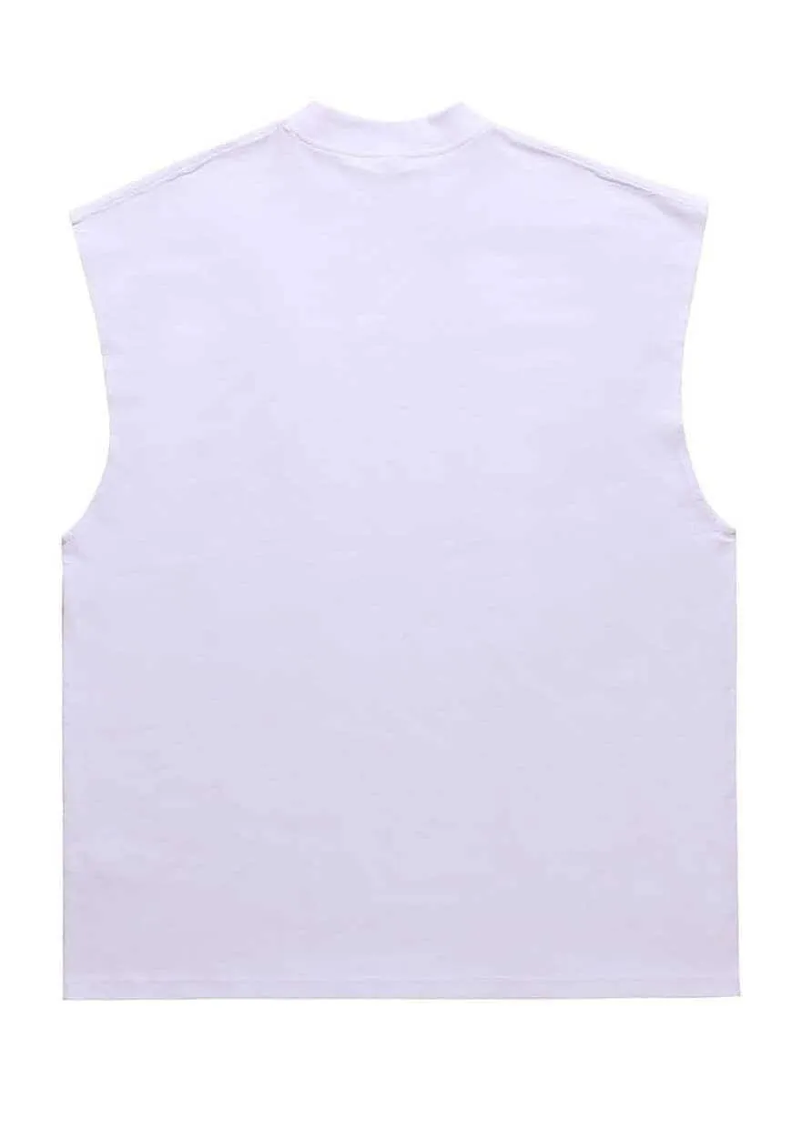 Crying girl sleeveless t-shirt retro tank top surfer vest