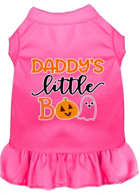 Daddy's Little Boo Screen Print Dog Dress Bright Pink Xxxl